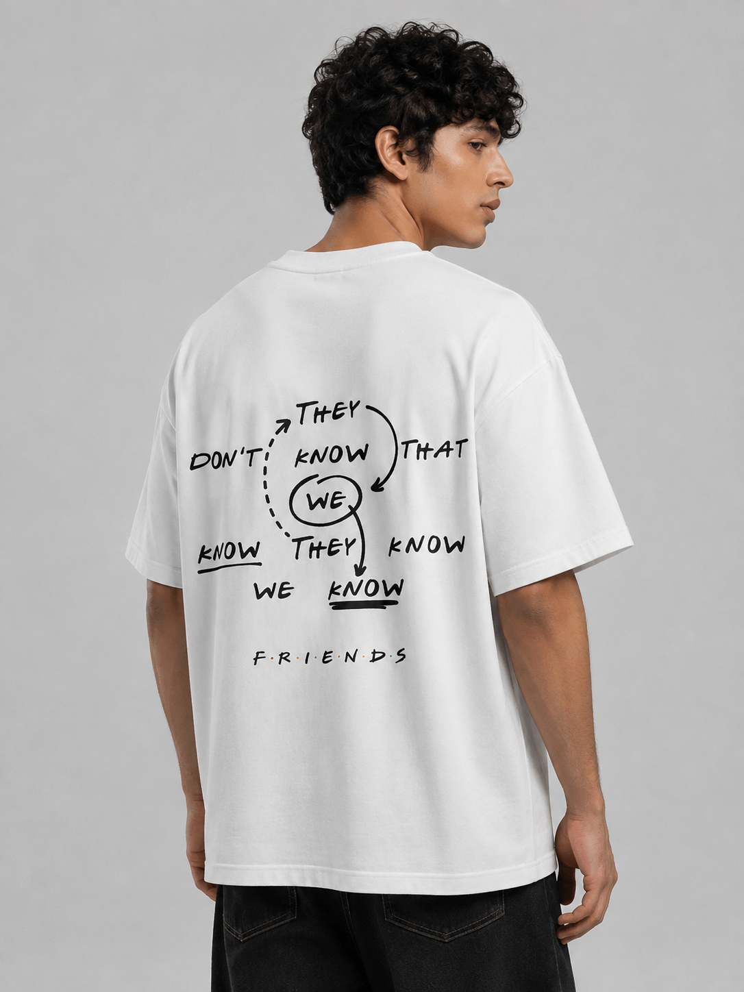 We Know Printed Round Neck Oversize Pre-customized Tshirt for Men