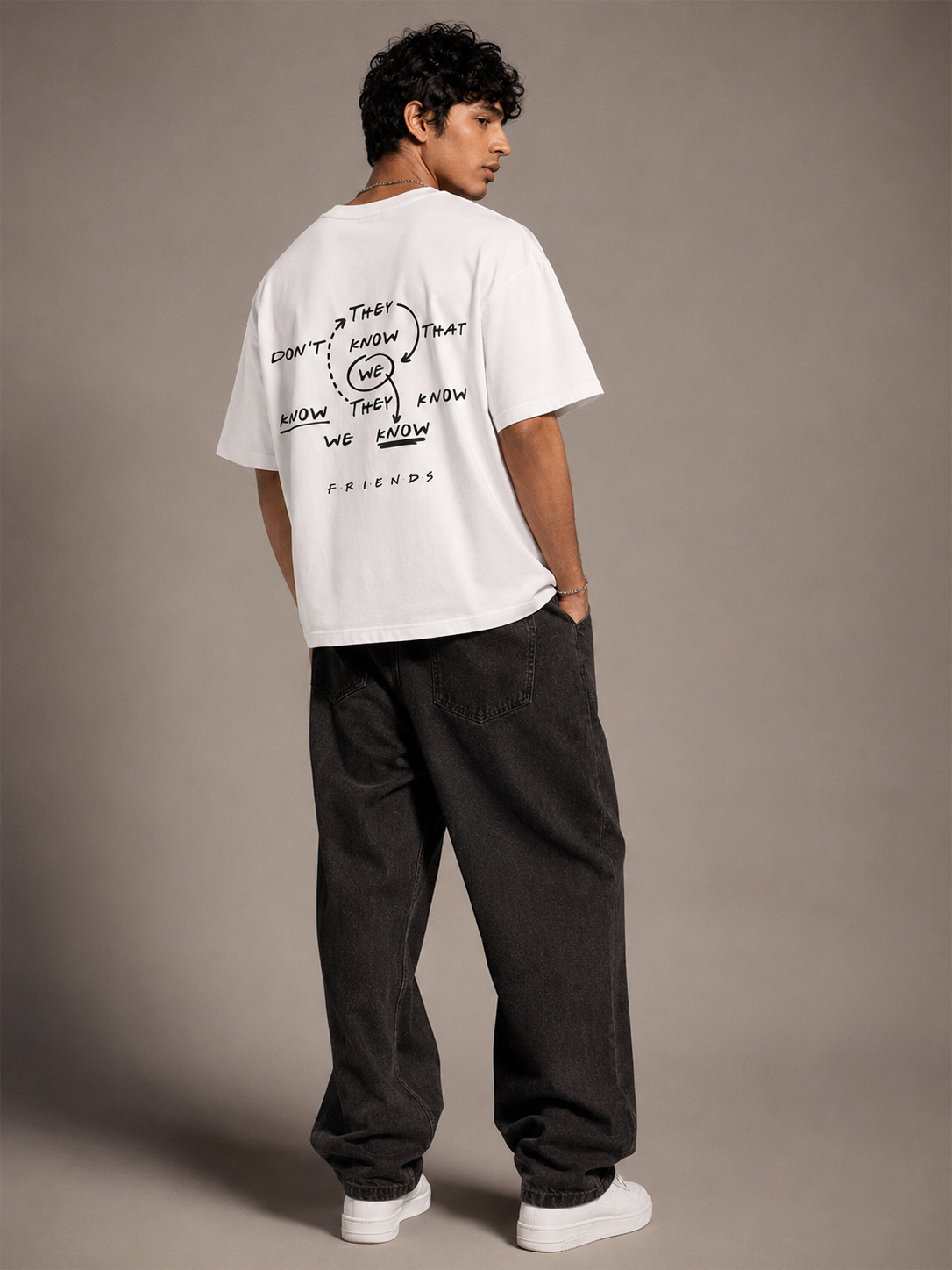 We Know Printed Round Neck Oversize Pre-customized Tshirt for Men