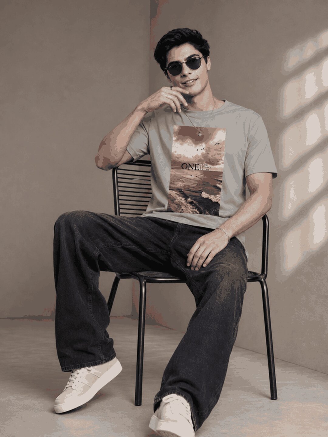 One Life Printed Round Neck Regular Pre-customized Tshirt for Men