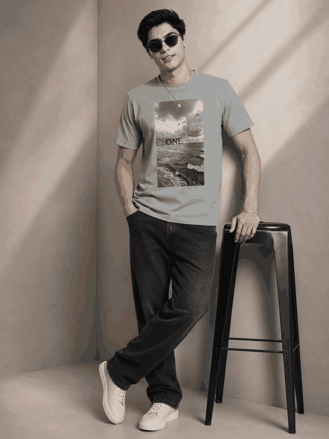 One Life Printed Round Neck Regular Pre-customized Tshirt for Men