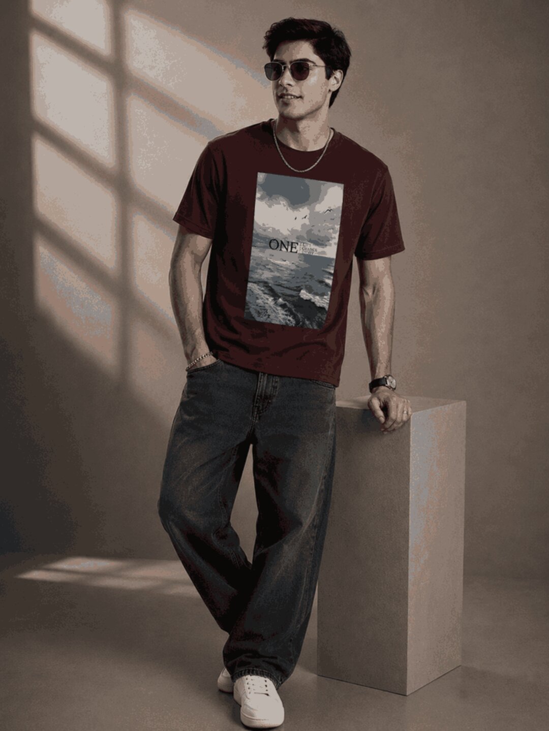 One Life Printed Round Neck Regular Pre-customized Tshirt for Men