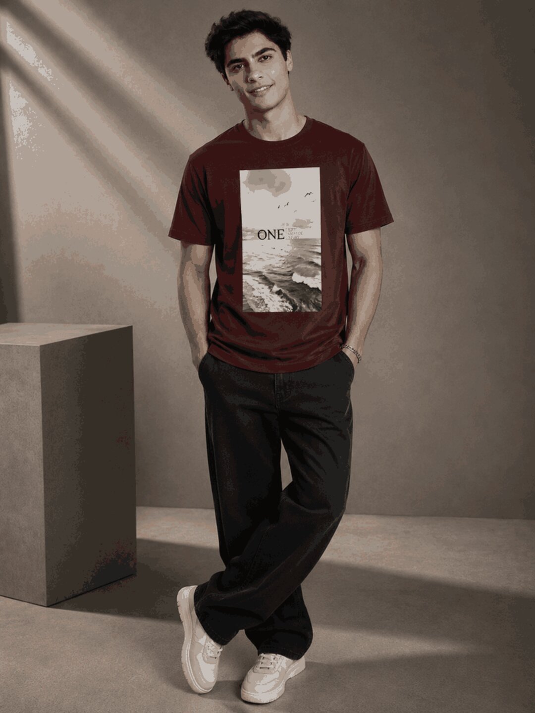 One Life Printed Round Neck Regular Pre-customized Tshirt for Men