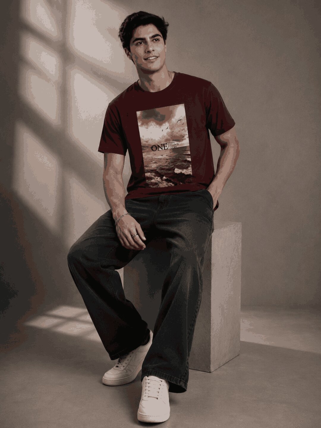 One Life Printed Round Neck Regular Pre-customized Tshirt for Men
