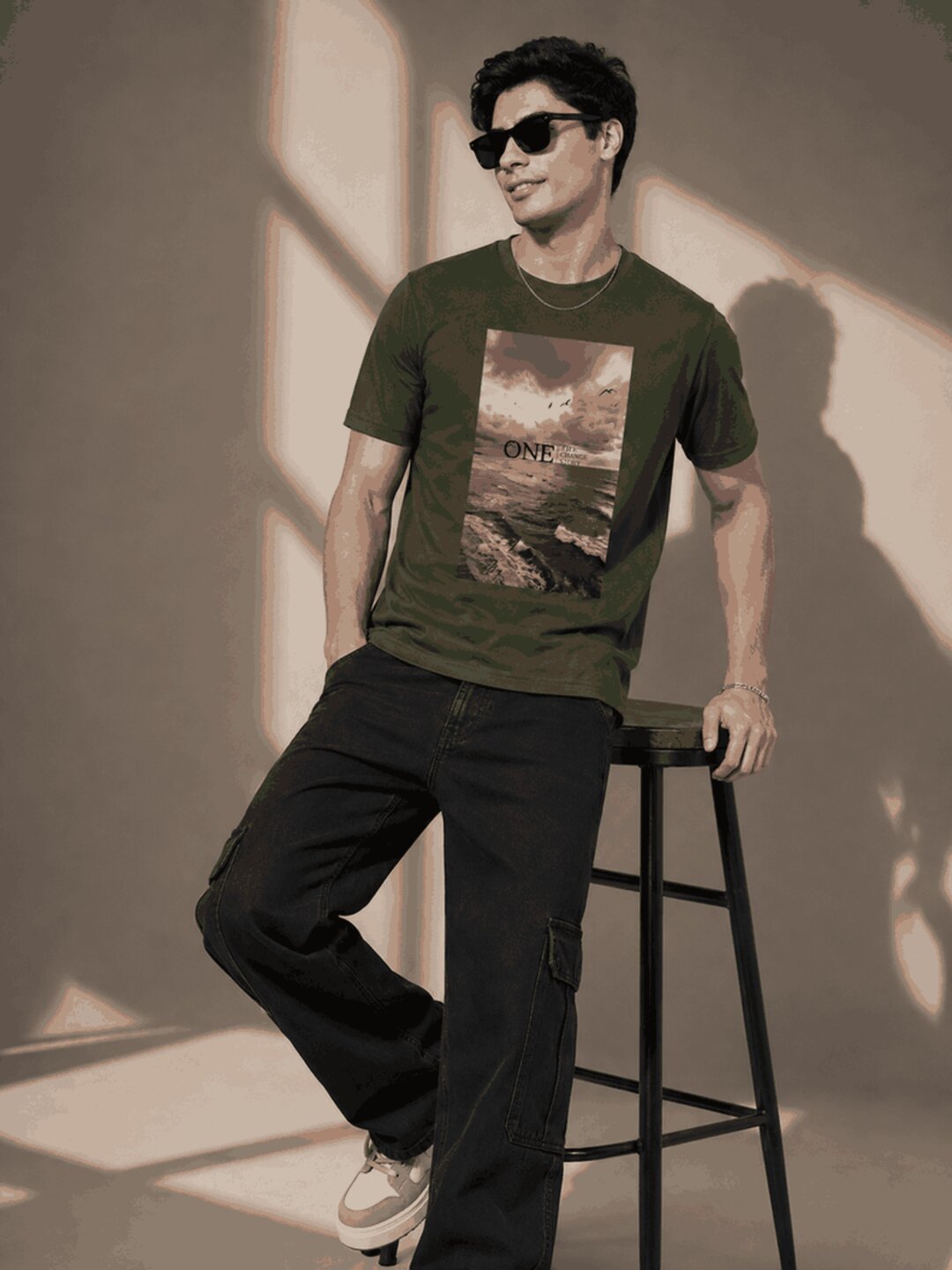 One Life Printed Round Neck Regular Pre-customized Tshirt for Men