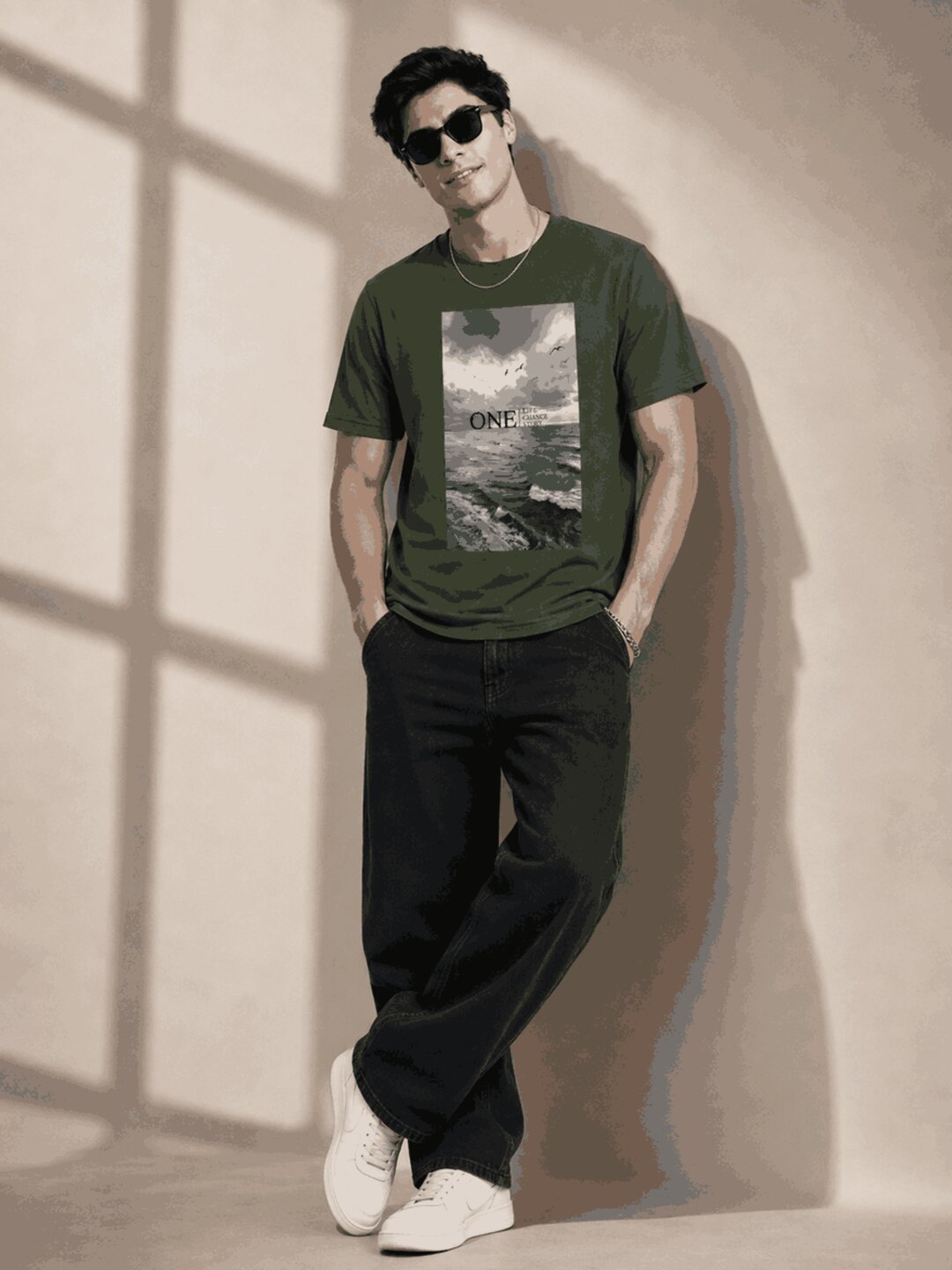 One Life Printed Round Neck Regular Pre-customized Tshirt for Men