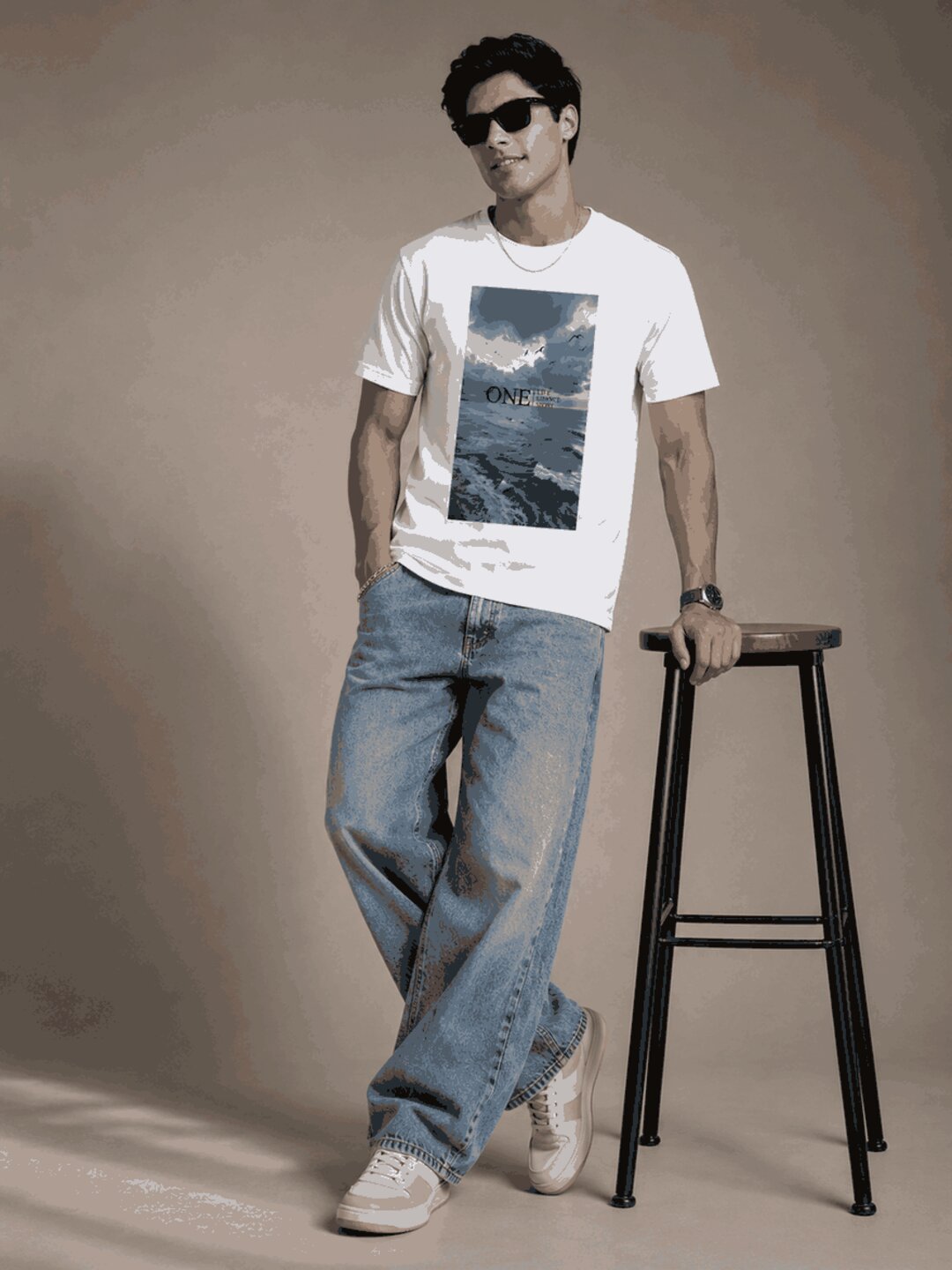 One Life Printed Round Neck Regular Pre-customized Tshirt for Men