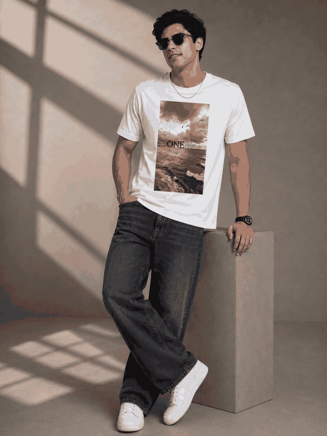 One Life Printed Round Neck Regular Pre-customized Tshirt for Men
