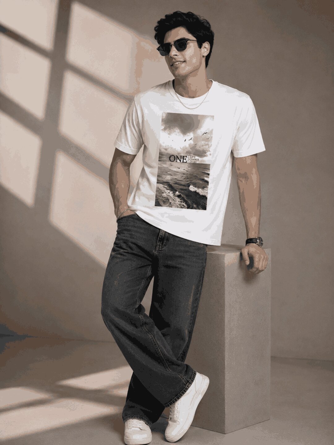 One Life Printed Round Neck Regular Pre-customized Tshirt for Men