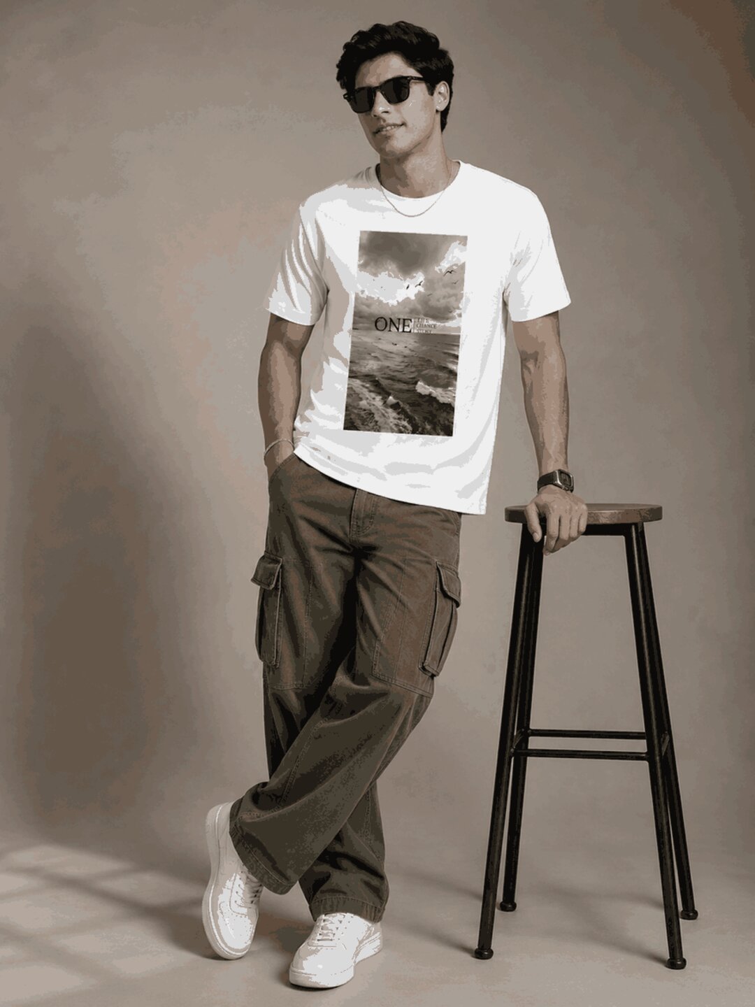 One Life Printed Round Neck Regular Pre-customized Tshirt for Men