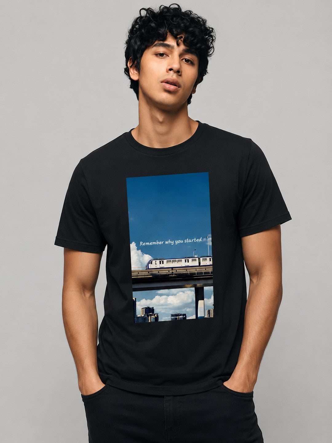 Metro japan Printed Round Neck Regular Pre-customized Tshirt for Men