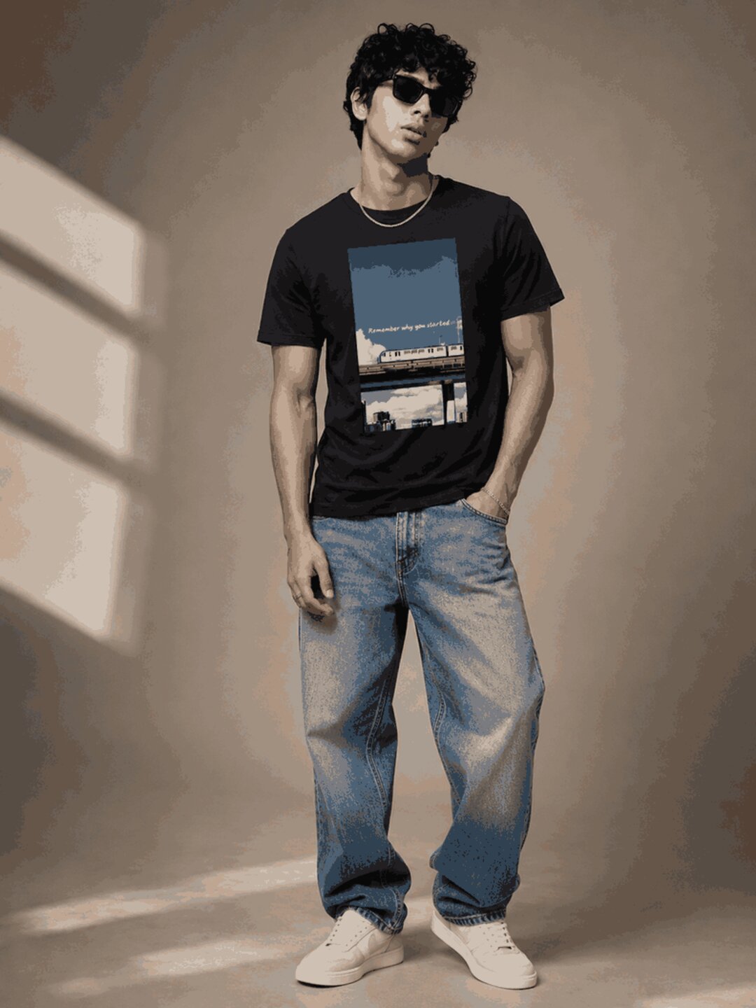 Metro japan Printed Round Neck Regular Pre-customized Tshirt for Men