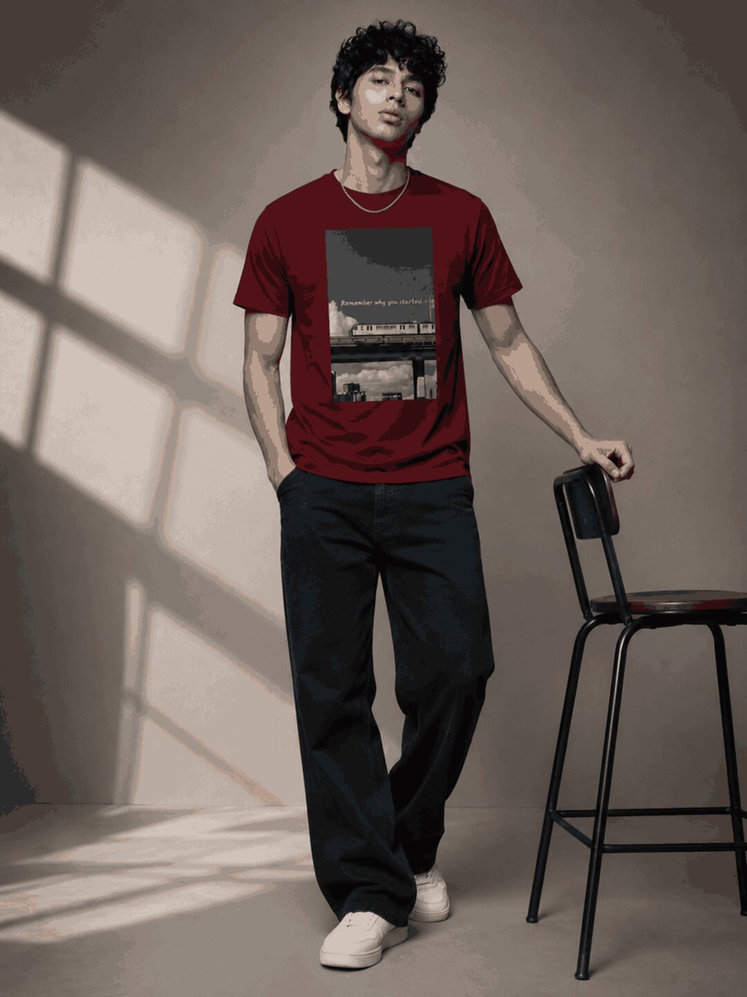 Metro japan Printed Round Neck Regular Pre-customized Tshirt for Men