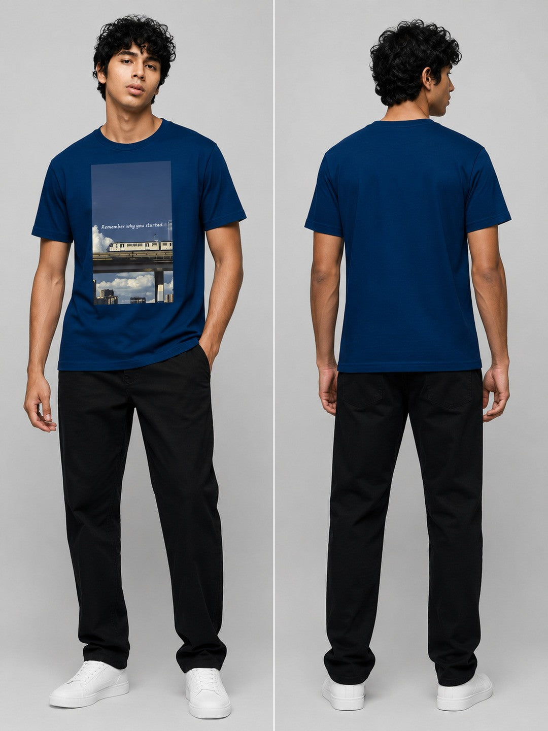 Metro japan Printed Round Neck Regular Pre-customized Tshirt for Men