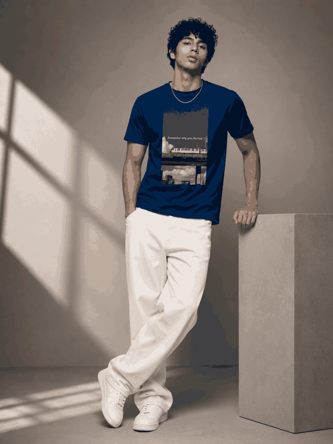 Metro japan Printed Round Neck Regular Pre-customized Tshirt for Men