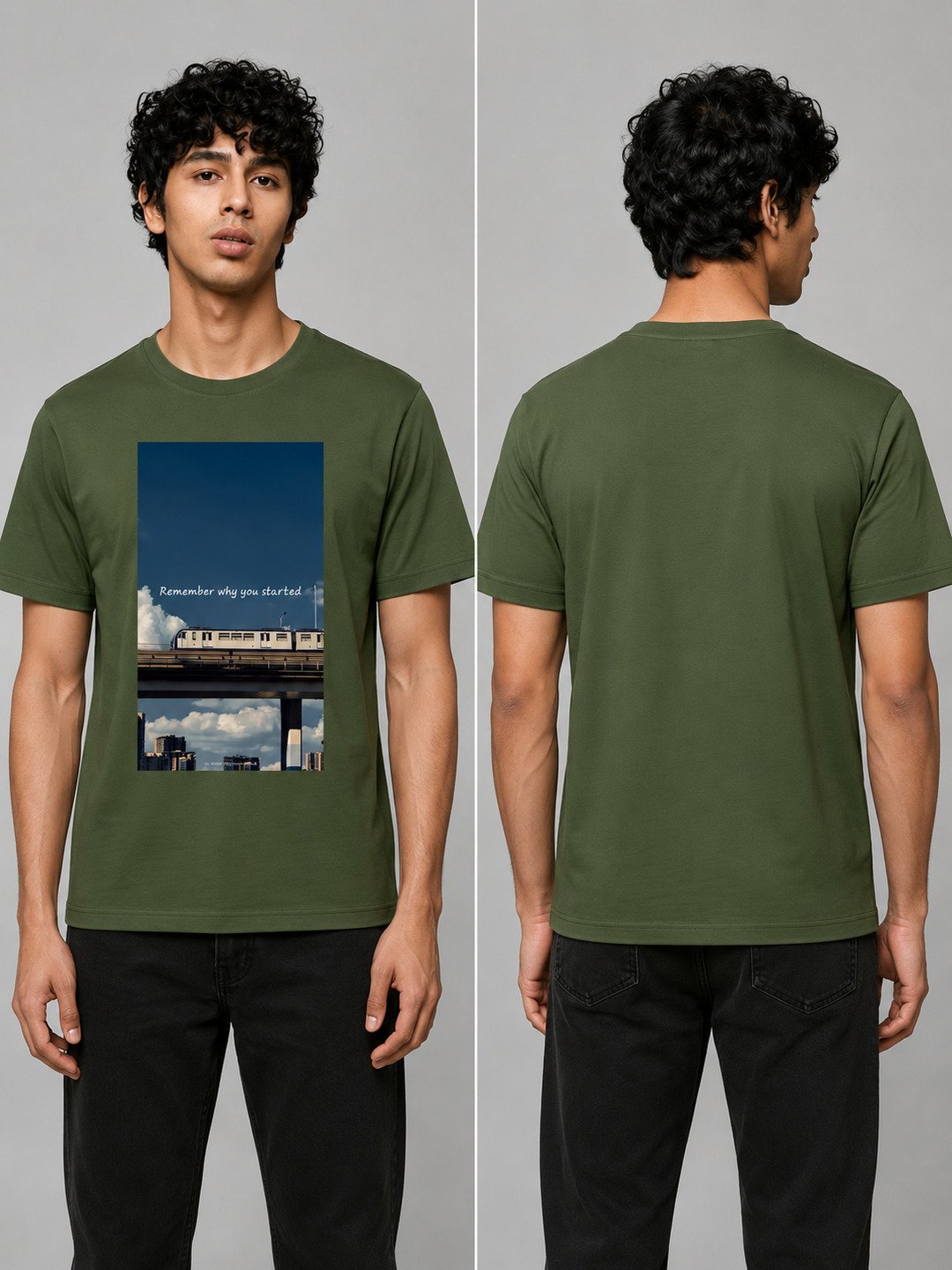 Metro japan Printed Round Neck Regular Pre-customized Tshirt for Men