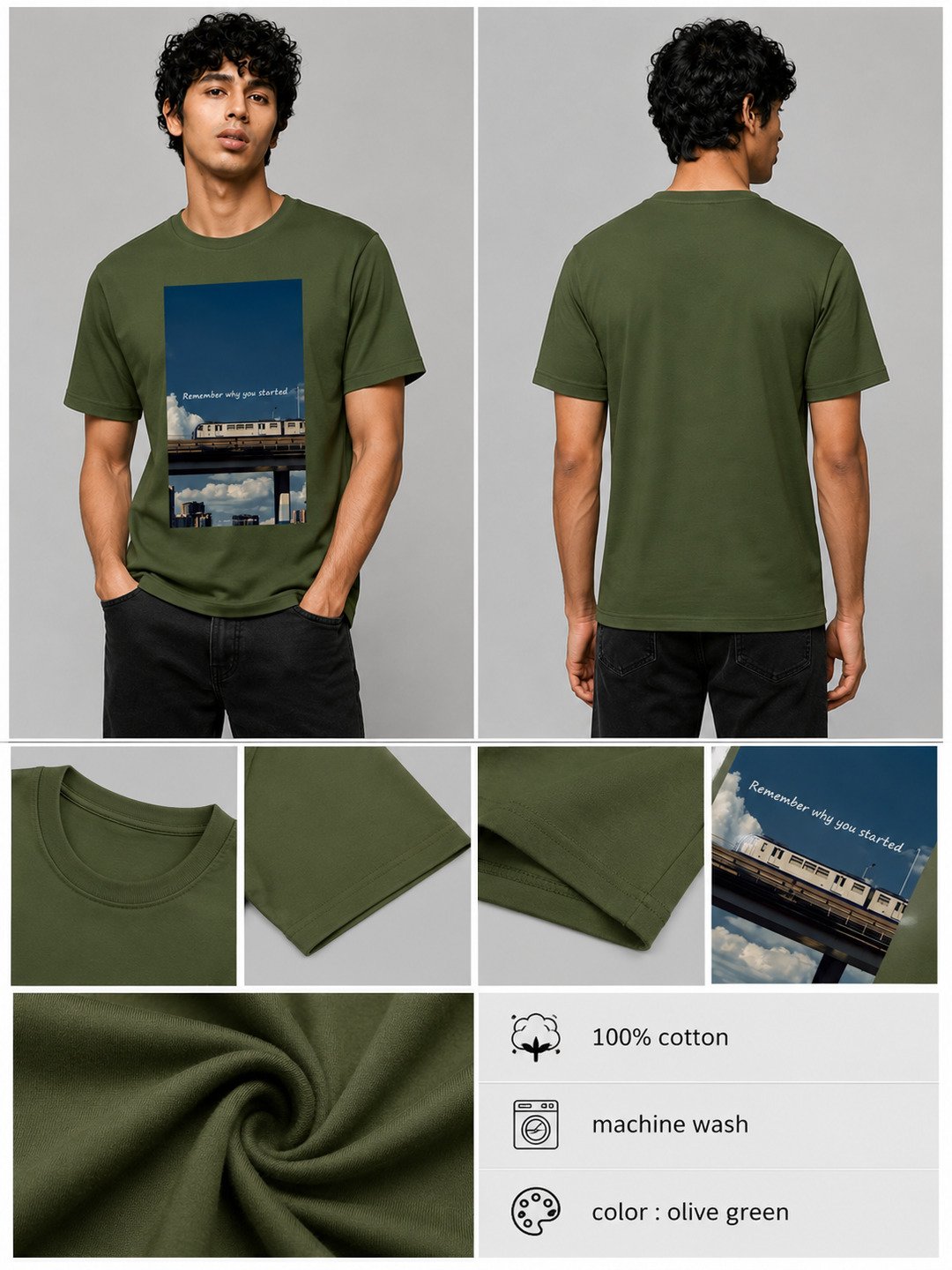 Metro japan Printed Round Neck Regular Pre-customized Tshirt for Men