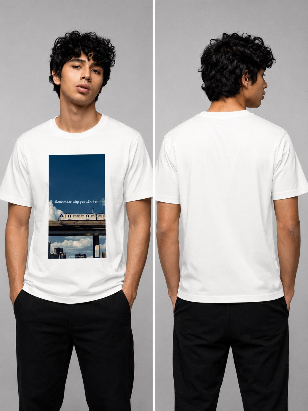 Metro japan Printed Round Neck Regular Pre-customized Tshirt for Men