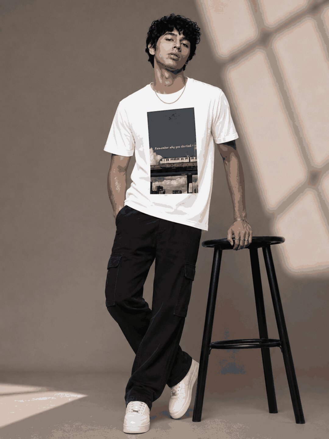 Metro japan Printed Round Neck Regular Pre-customized Tshirt for Men