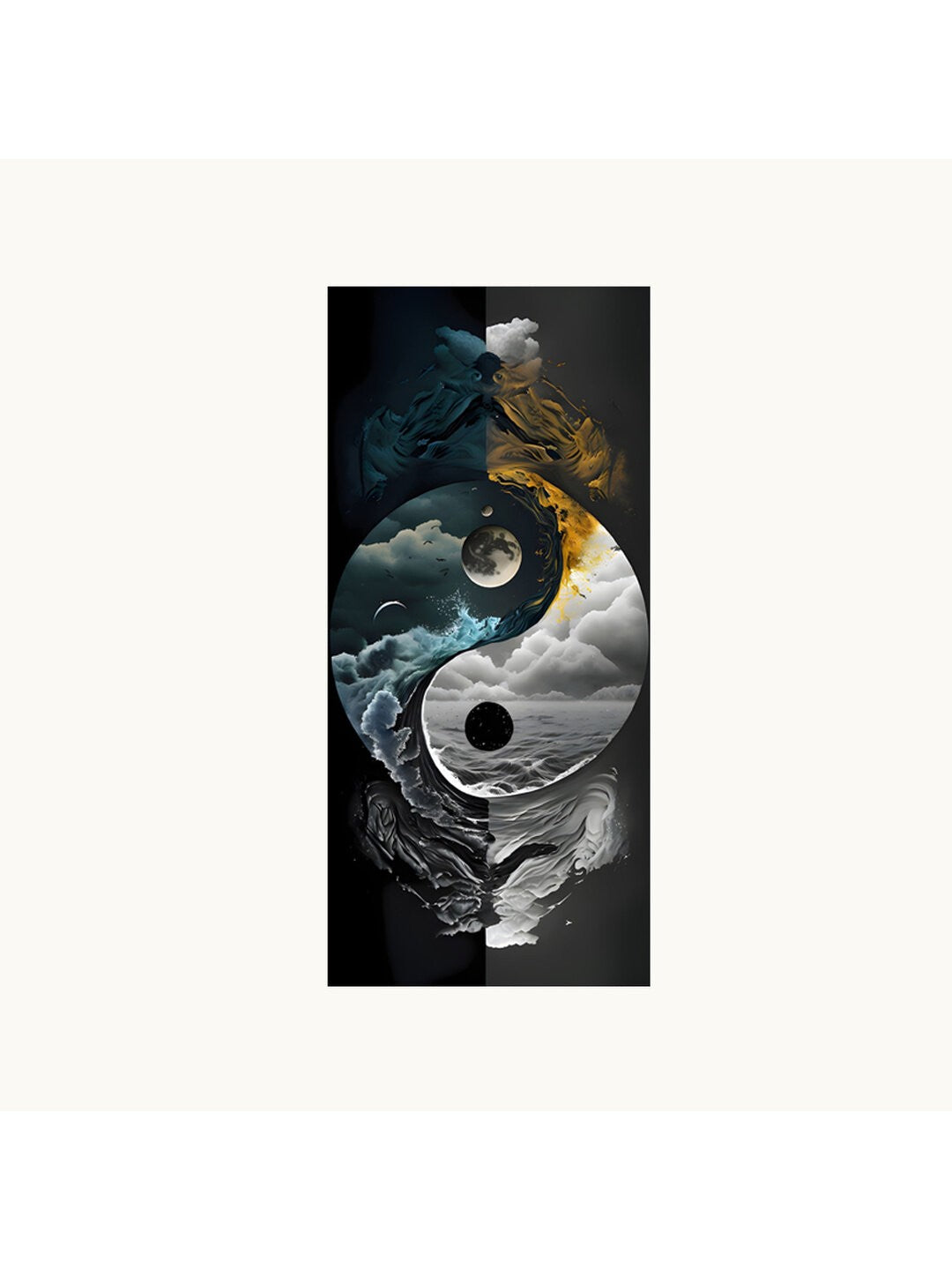 Yinyang Printed Round Neck Regular Pre-customized Tshirt for Men