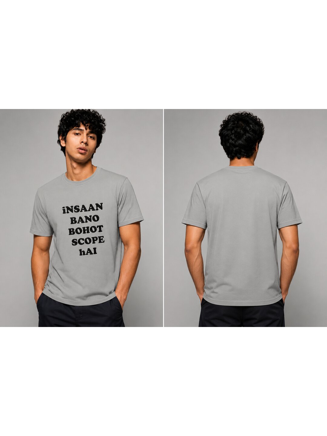Insaan Scope Printed Round Neck Regular Pre-customized Tshirt for Men
