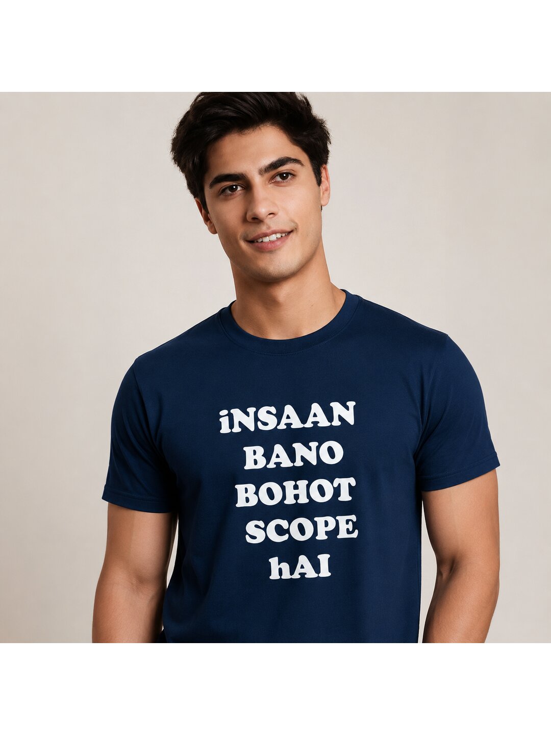 Insaan Scope Printed Round Neck Regular Pre-customized Tshirt for Men