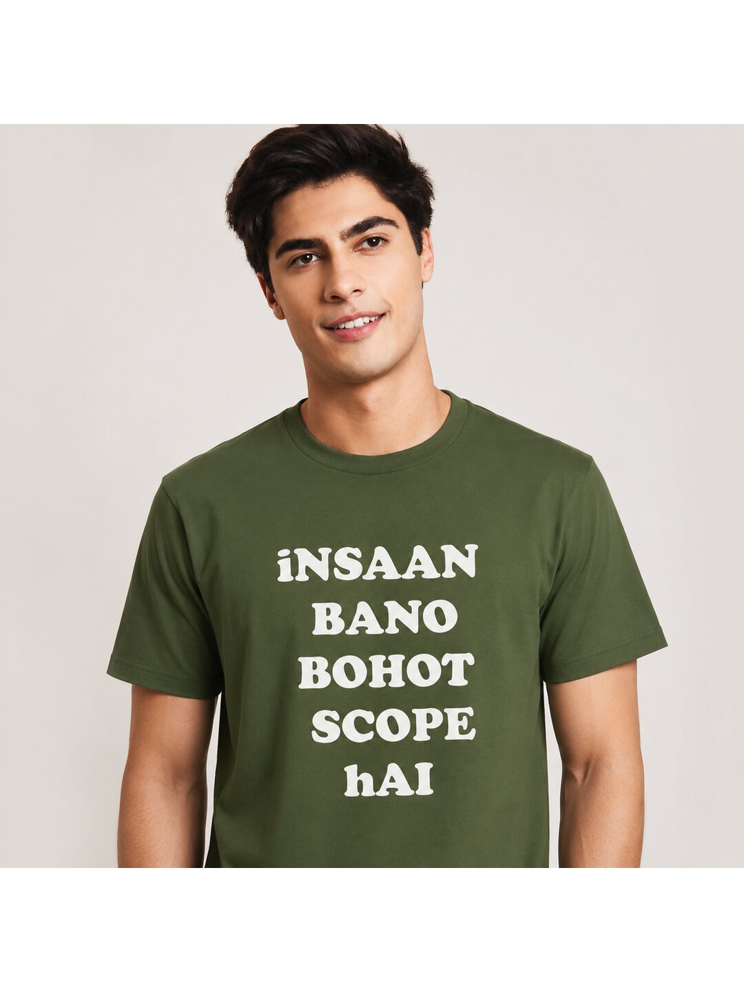 Insaan Scope Printed Round Neck Regular Pre-customized Tshirt for Men