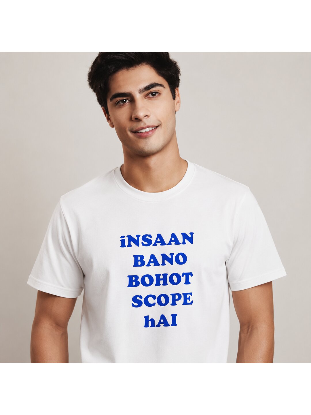 Insaan Scope Printed Round Neck Regular Pre-customized Tshirt for Men