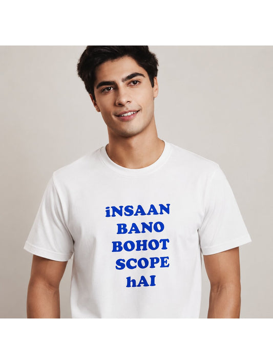 Insaan Scope Printed Round Neck Regular Pre-customized Tshirt for Men