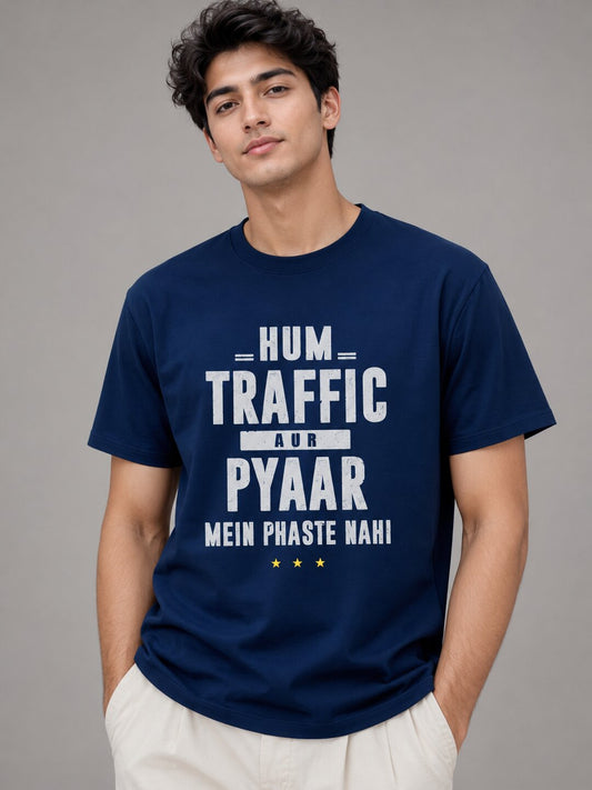 Traffic Rally Printed Round Neck Regular Pre-customized Tshirt for Men