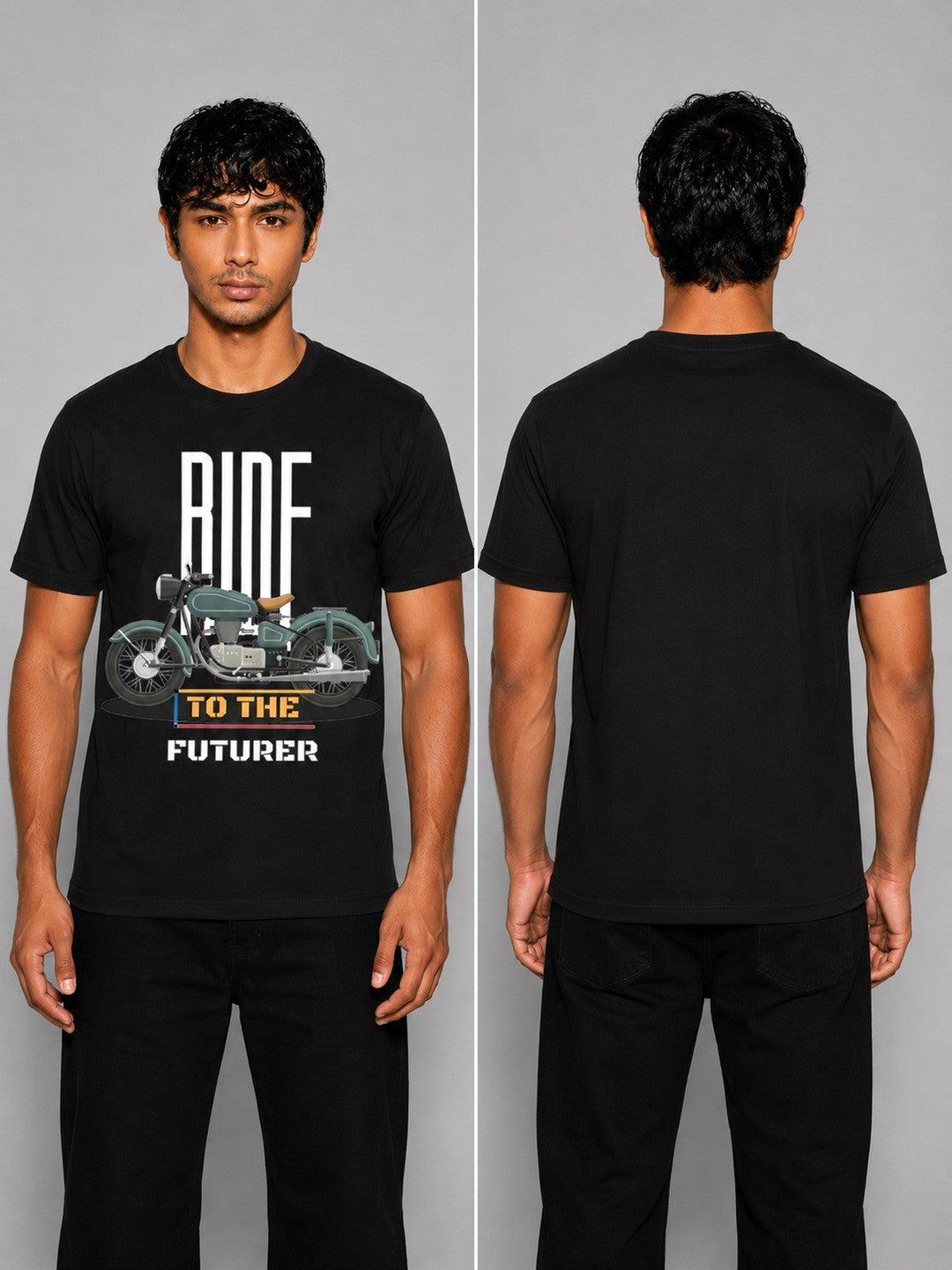 Rider Printed Round Neck Regular Pre-customized Tshirt for Men