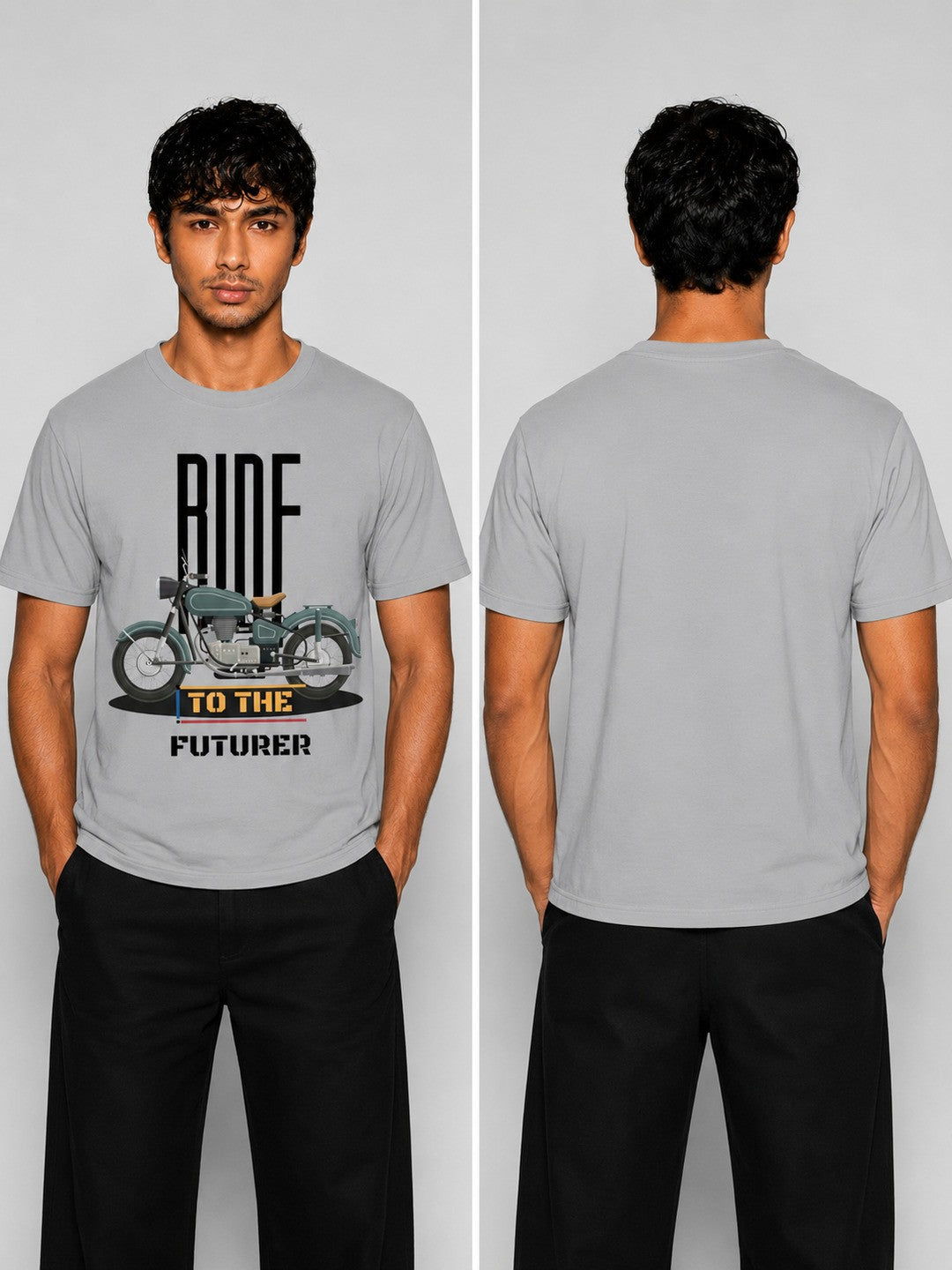 Rider Printed Round Neck Regular Pre-customized Tshirt for Men