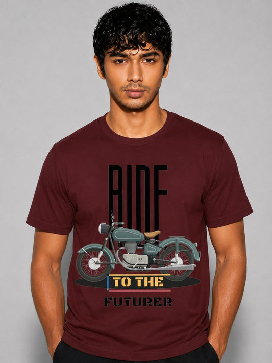 Rider Printed Round Neck Regular Pre-customized Tshirt for Men