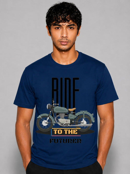 Rider Printed Round Neck Regular Pre-customized Tshirt for Men