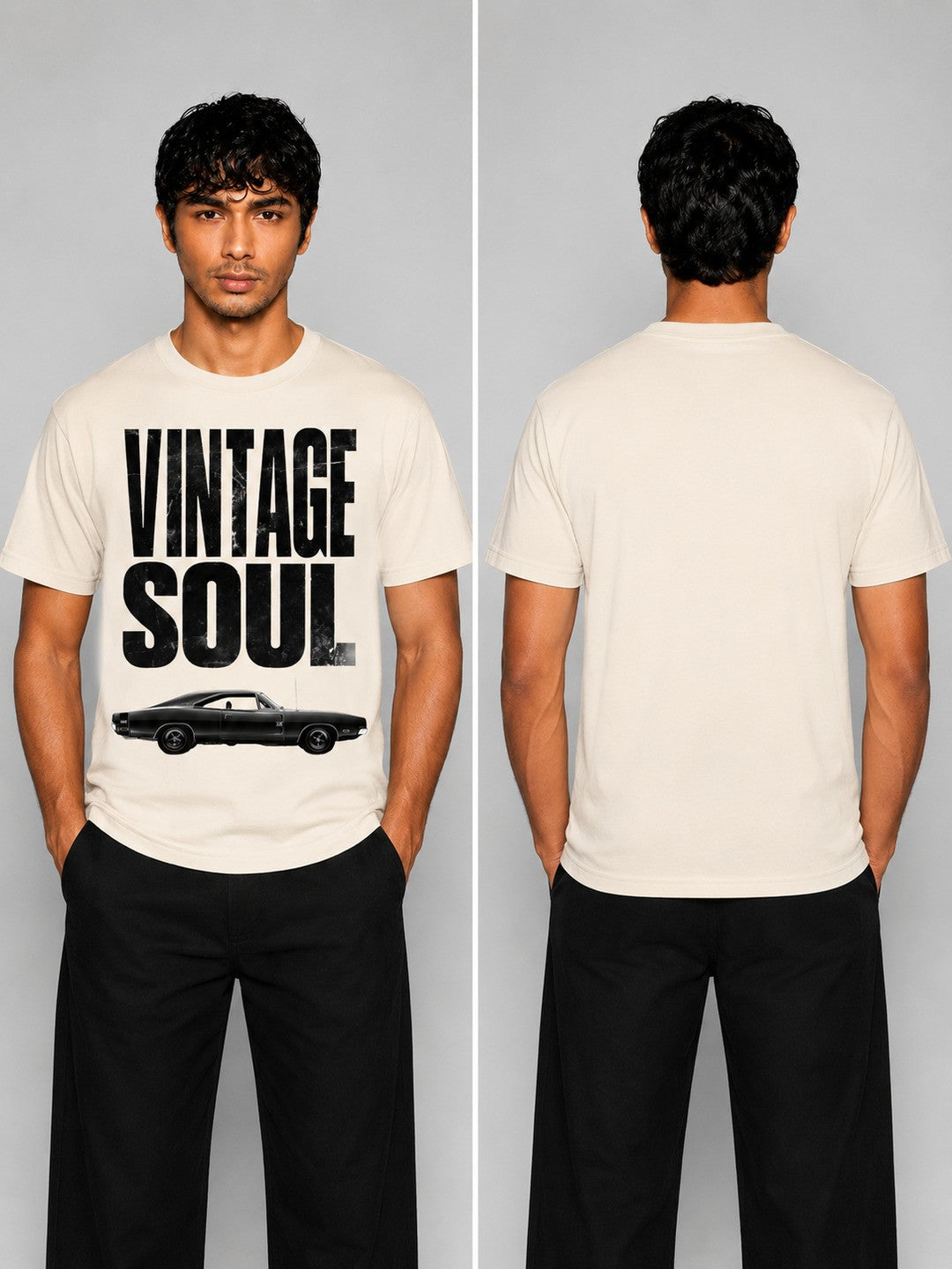 Vintage soul Printed Round Neck Regular Pre-customized Tshirt for Men