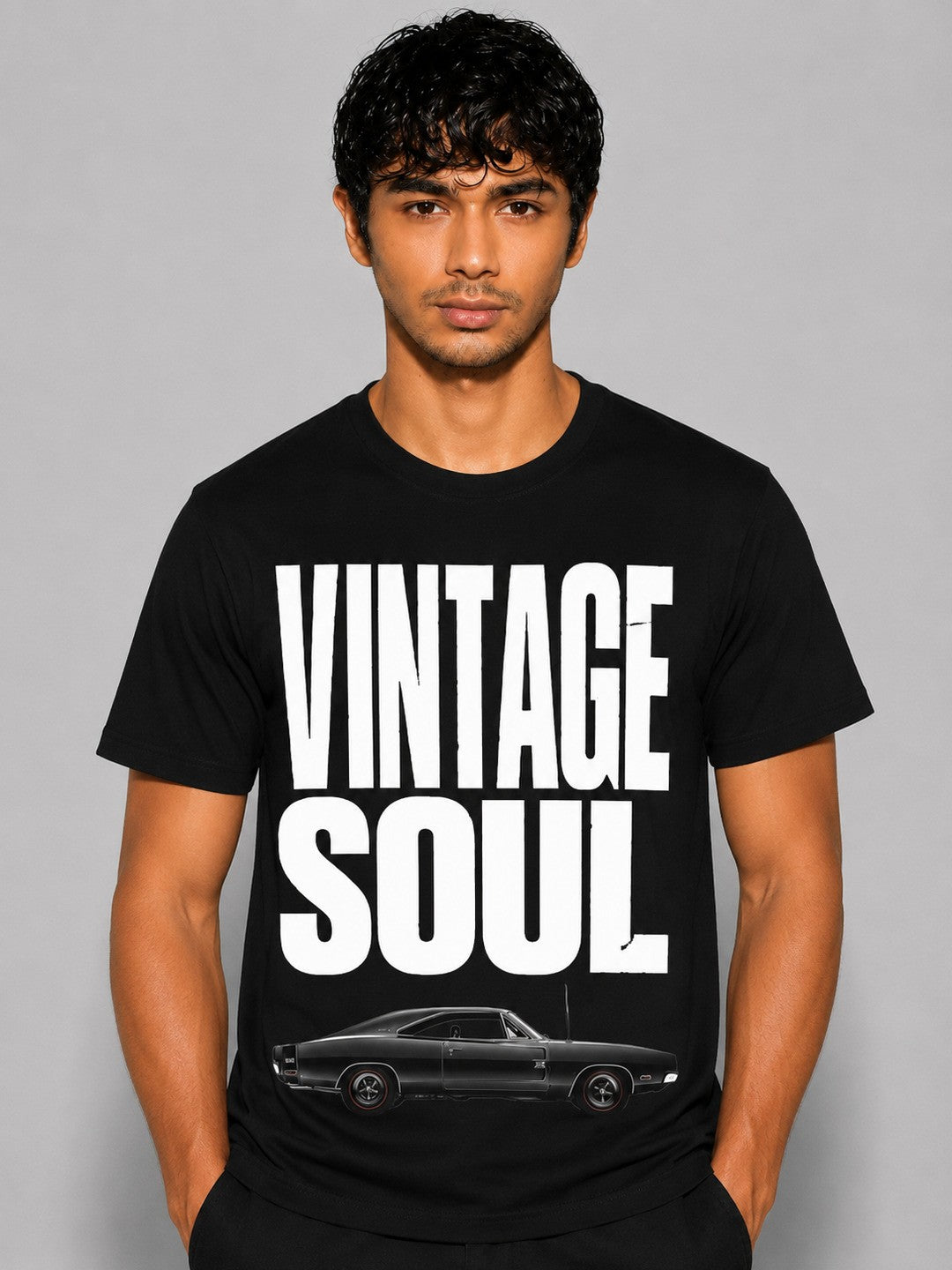 Vintage soul Printed Round Neck Regular Pre-customized Tshirt for Men