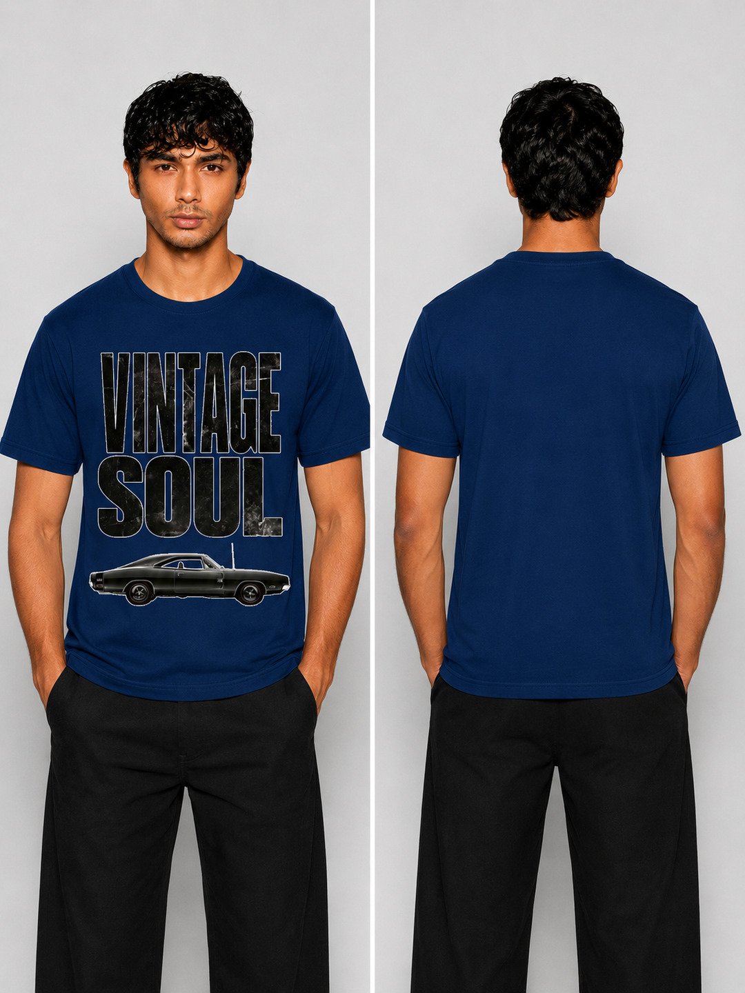 Vintage soul Printed Round Neck Regular Pre-customized Tshirt for Men