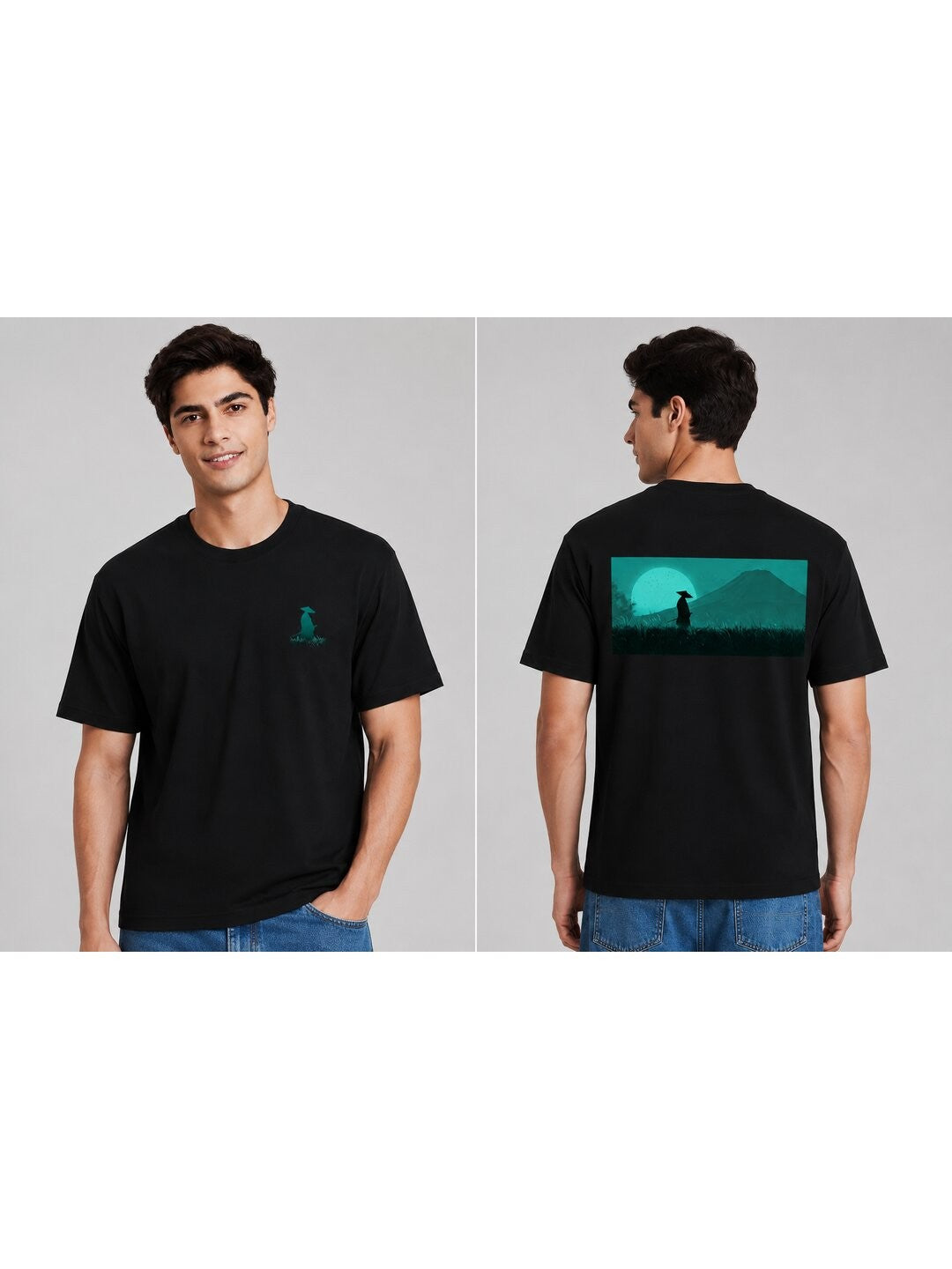 Sakura Warrior Printed Round Neck Regular Pre-customized Tshirt for Men