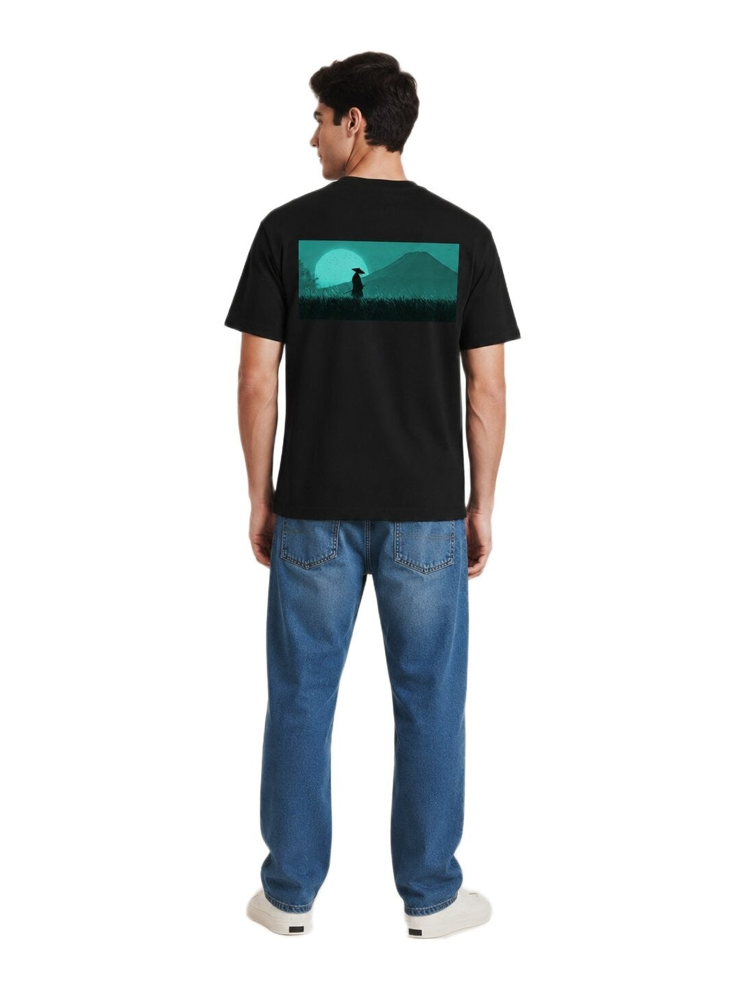 Sakura Warrior Printed Round Neck Regular Pre-customized Tshirt for Men