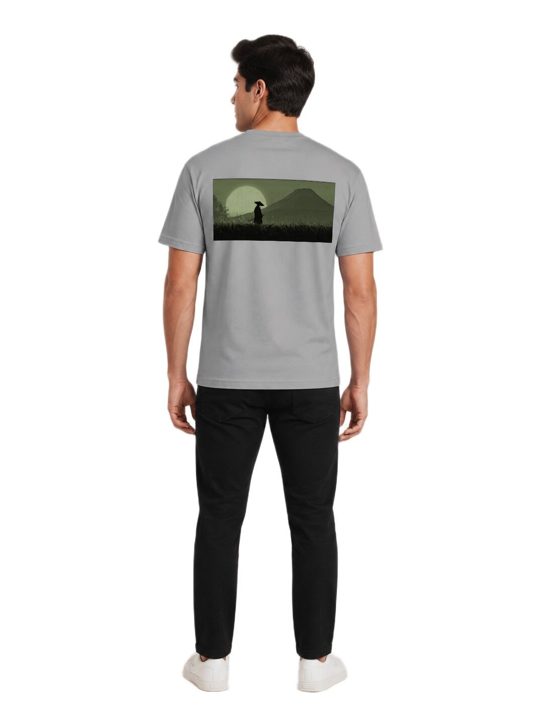 Sakura Warrior Printed Round Neck Regular Pre-customized Tshirt for Men