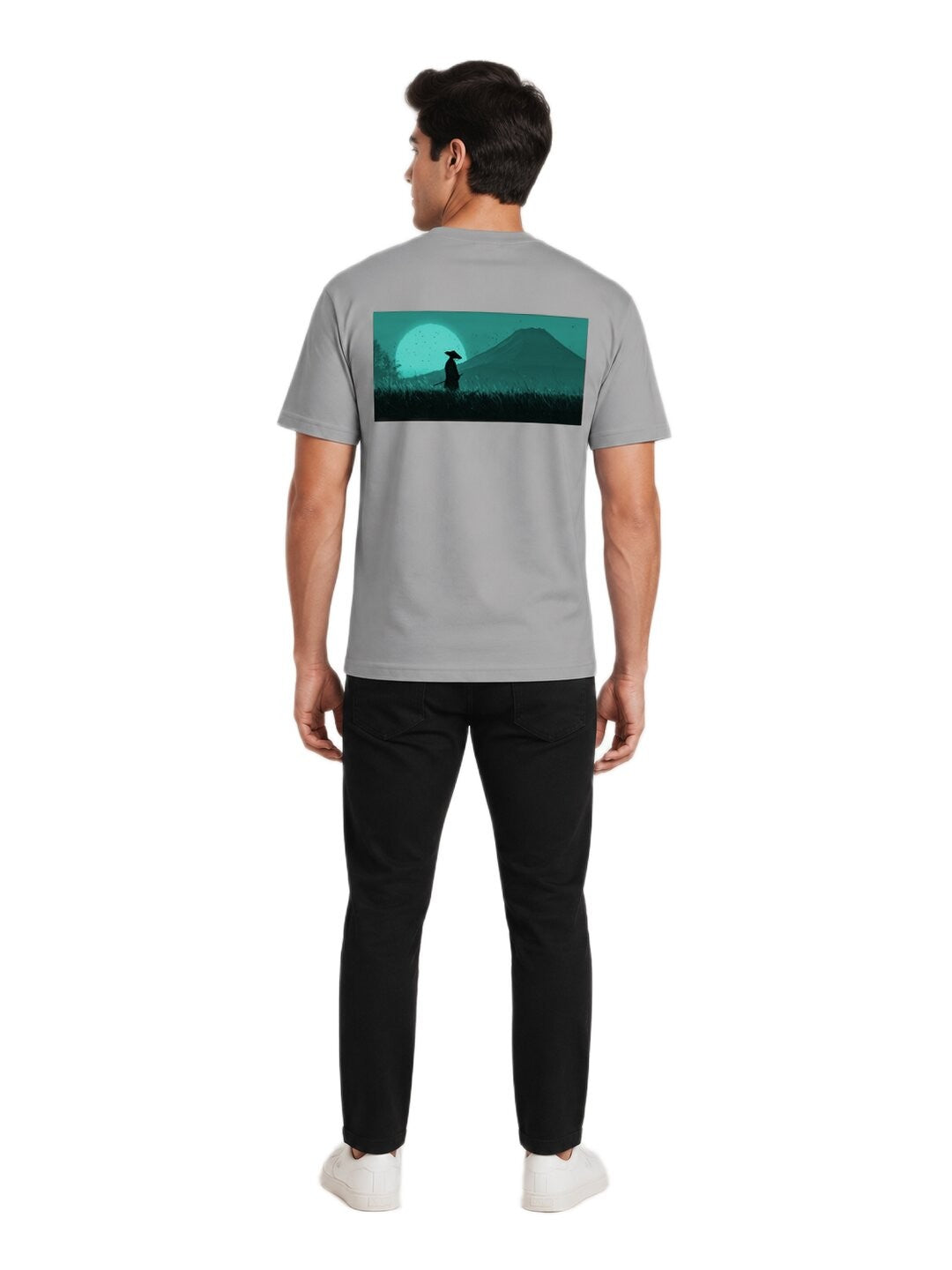 Sakura Warrior Printed Round Neck Regular Pre-customized Tshirt for Men