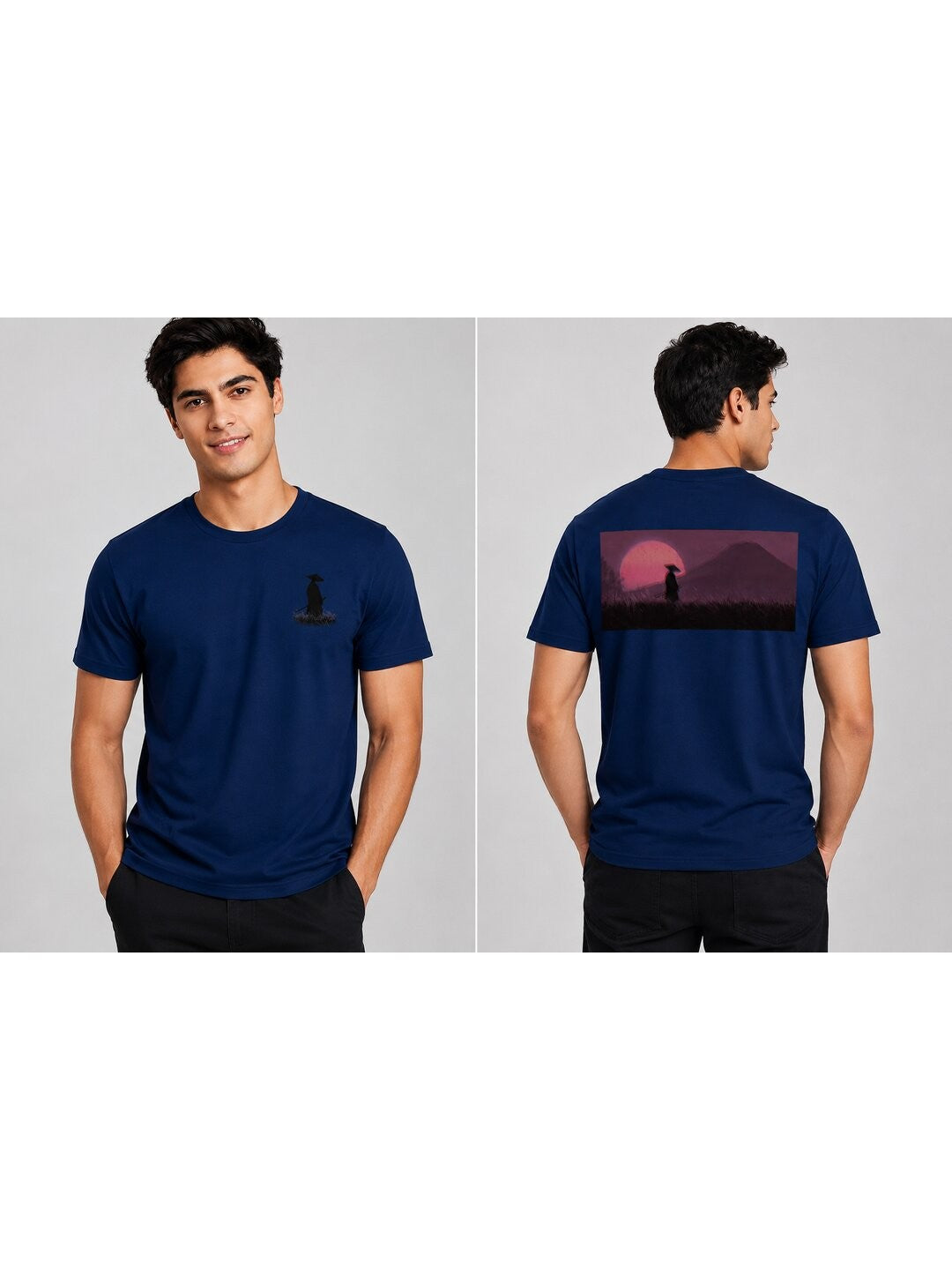 Sakura Warrior Printed Round Neck Regular Pre-customized Tshirt for Men