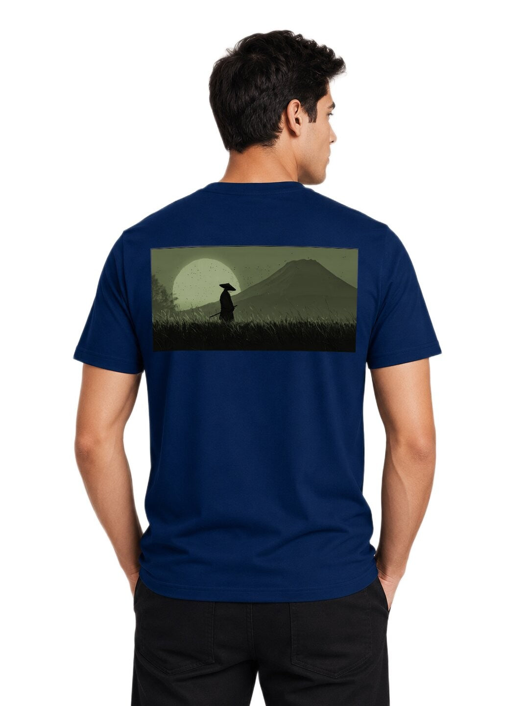 Sakura Warrior Printed Round Neck Regular Pre-customized Tshirt for Men