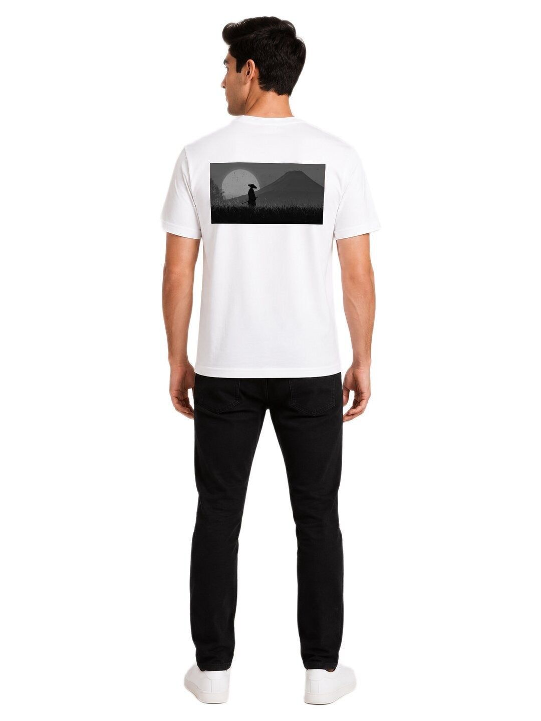 Sakura Warrior Printed Round Neck Regular Pre-customized Tshirt for Men