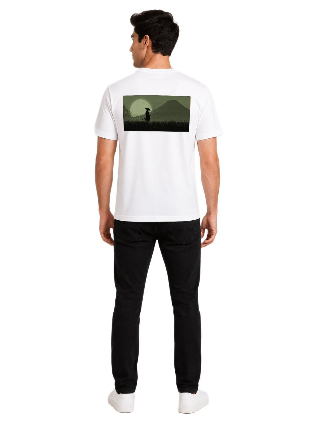 Sakura Warrior Printed Round Neck Regular Pre-customized Tshirt for Men