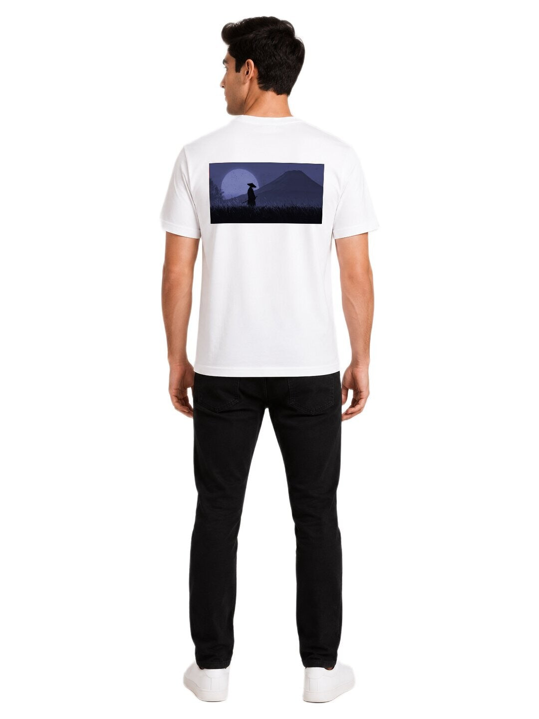 Sakura Warrior Printed Round Neck Regular Pre-customized Tshirt for Men