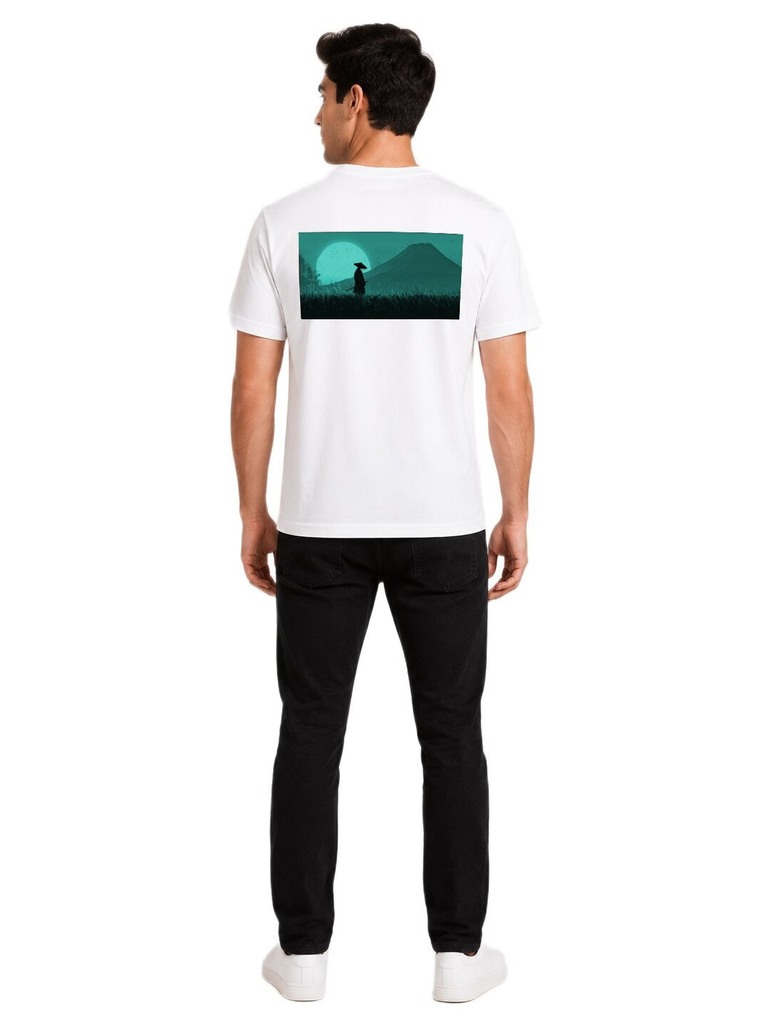 Sakura Warrior Printed Round Neck Regular Pre-customized Tshirt for Men