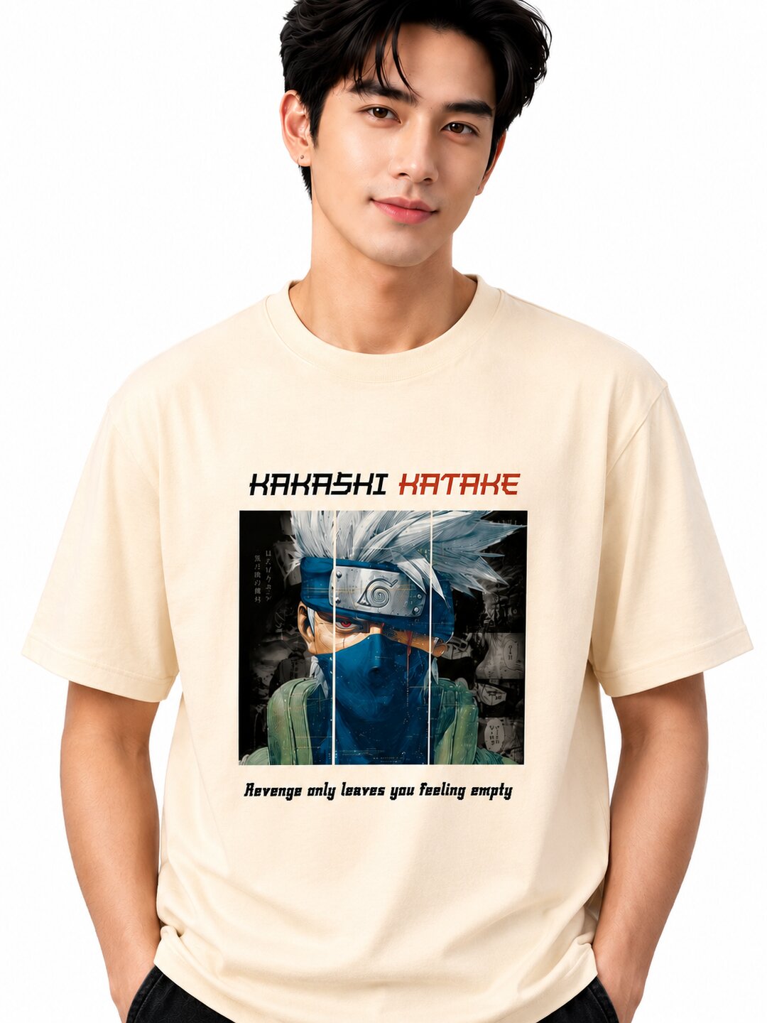 Moon Ninja Printed Round Neck Regular Pre-customized Tshirt for Men