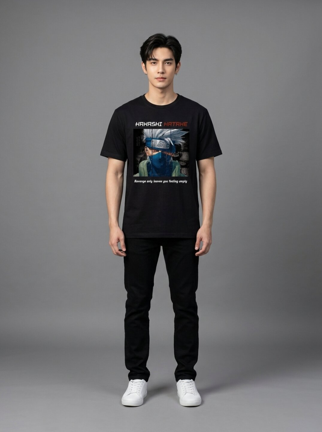 Moon Ninja Printed Round Neck Regular Pre-customized Tshirt for Men