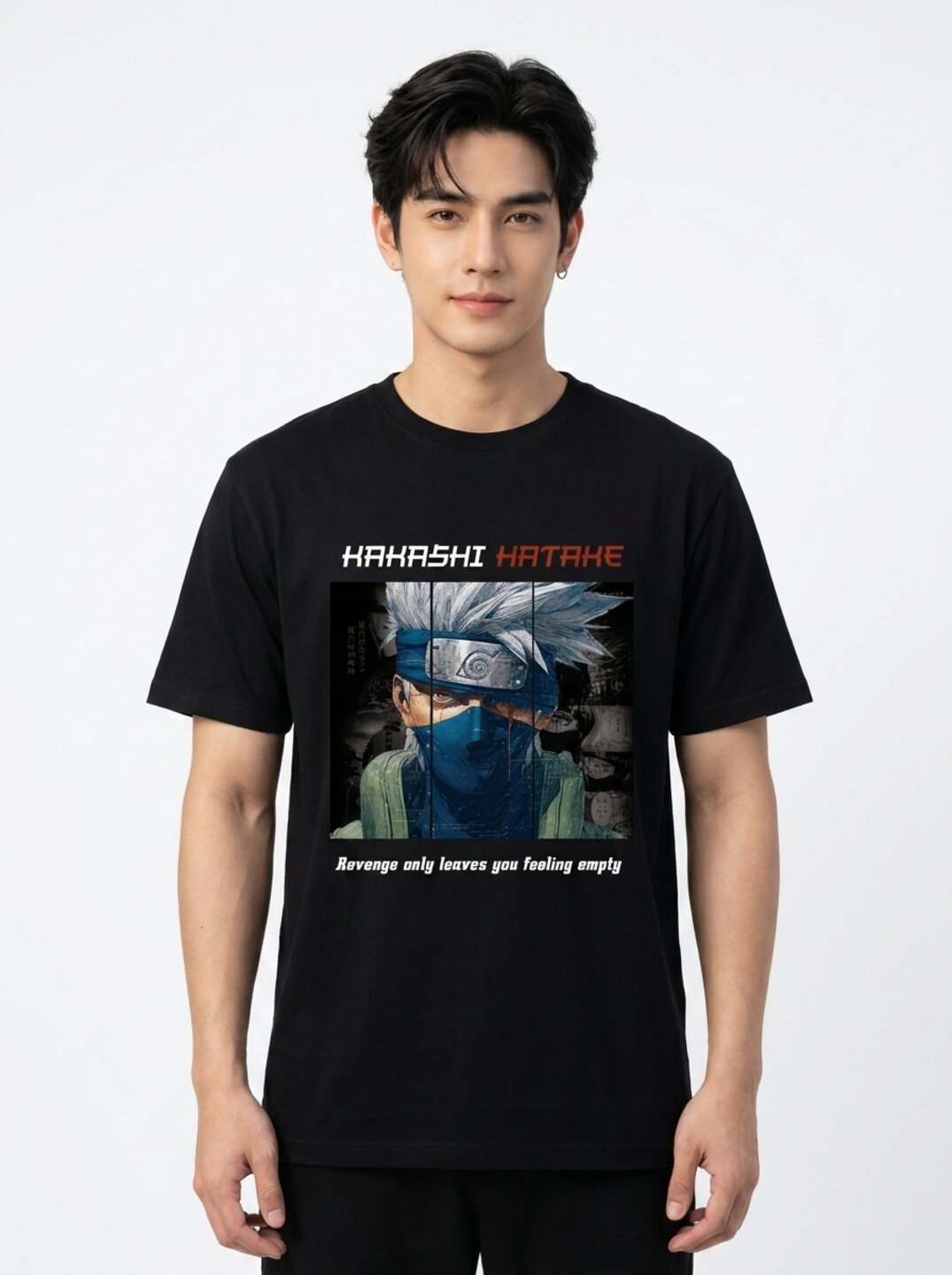 Moon Ninja Printed Round Neck Regular Pre-customized Tshirt for Men