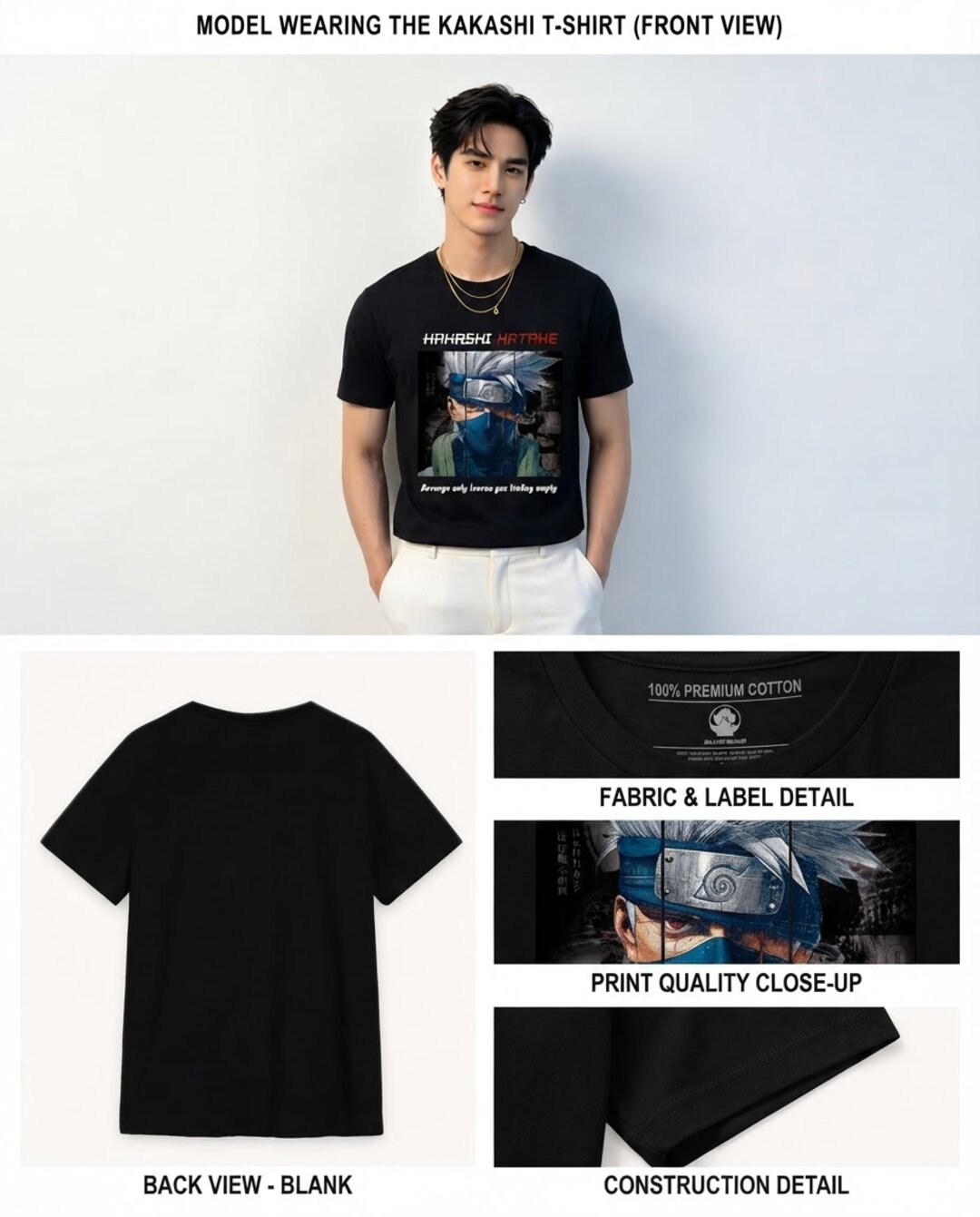 Moon Ninja Printed Round Neck Regular Pre-customized Tshirt for Men